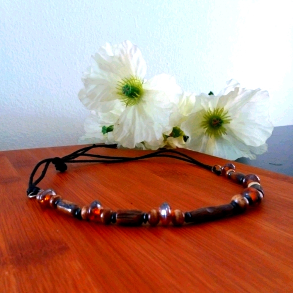 1PC Beautiful African Glass Bead Choker Necklace - Picture 5 of 9